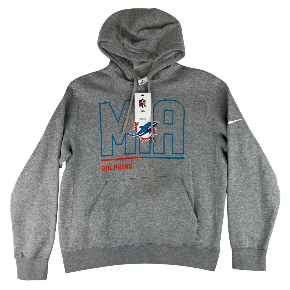 Nike Hoodie Mens Medium Gray Miami Dolphins NFL Team‎ Apparel NKDK-06G